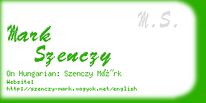 mark szenczy business card